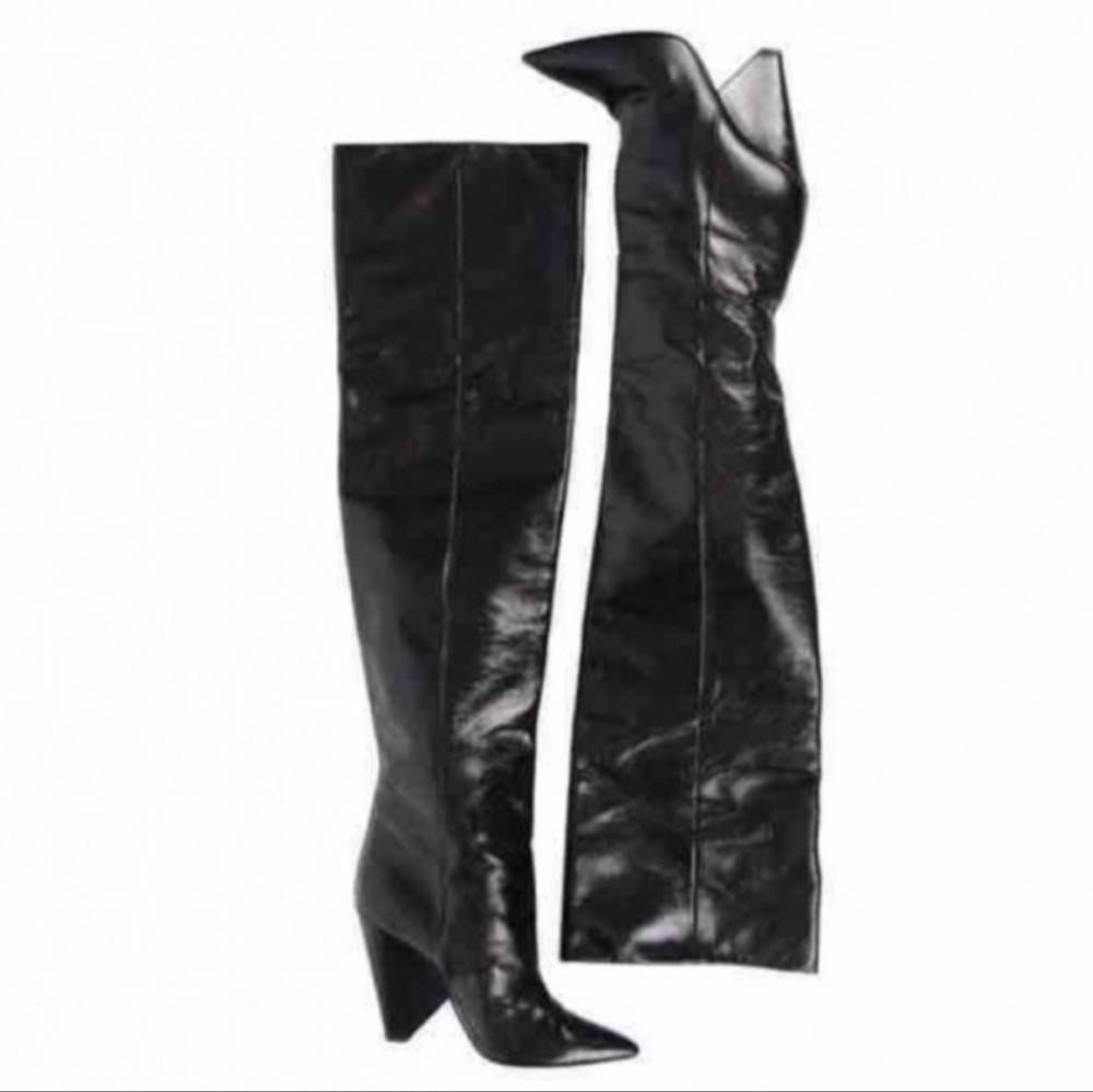 Black Yves Saint Laurent Knee-High Boots